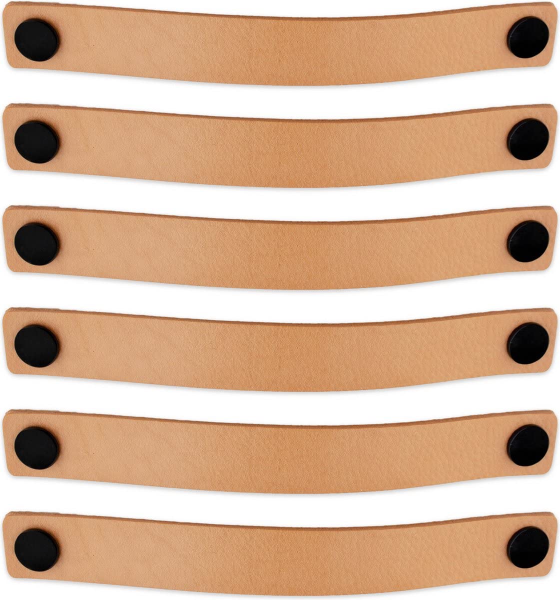 Brute Strength - Leather Handles for Furniture - Naturel - Pack of 12 - 25 x 3 cm - Cabinet Handle, Door Handle for Kitchen, Bathroom, Cabinets, Dresser, Wood