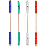 Turntable Cartridge Lead Wires - 24K Gold Plated Clips, 7N OFC Hand Soldered Headshell Wires | Audiophile Grade Phono Connector for Vinyl Record Player, Universal Fit (Set of 4, Color Coded)