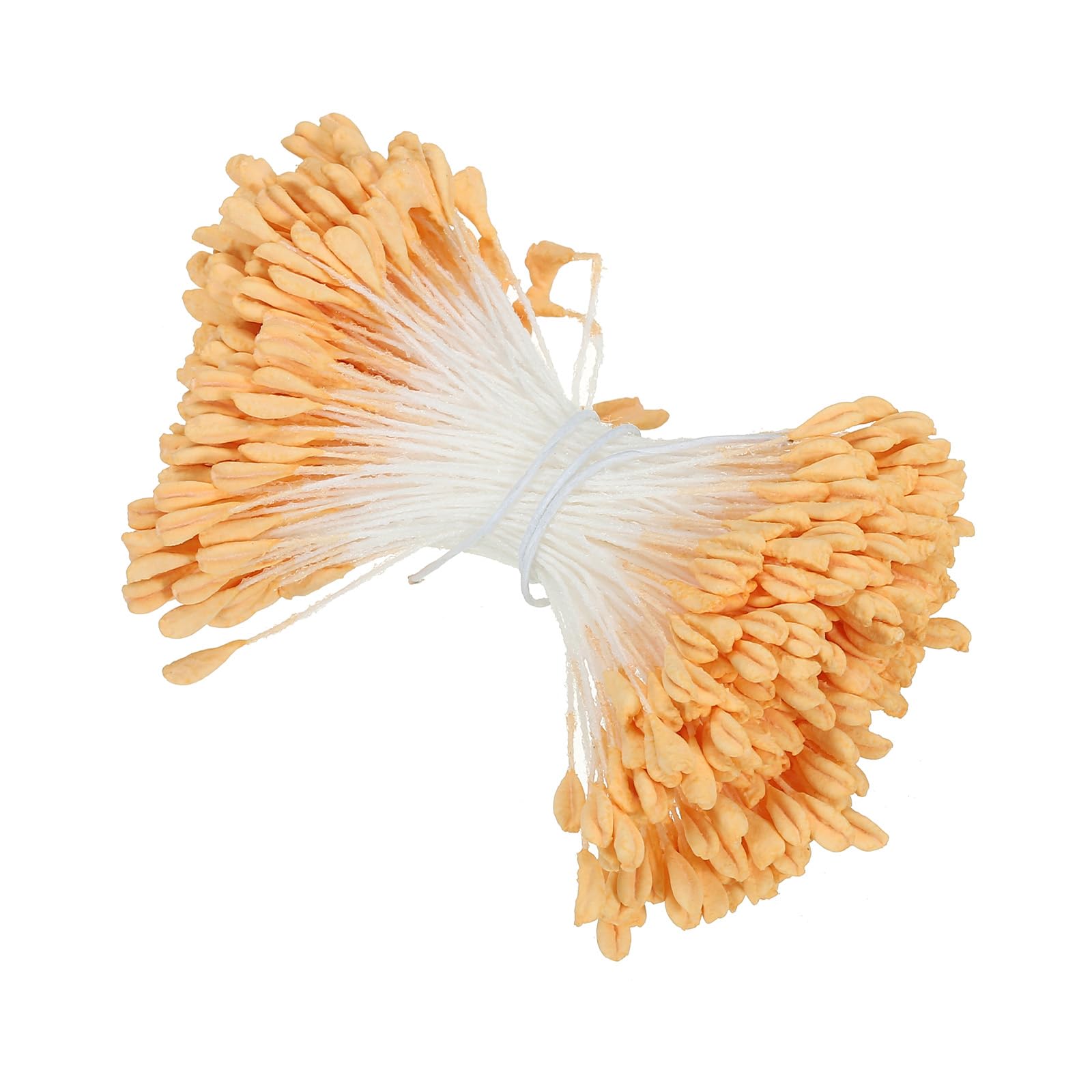 PATIKIL 2.5mm Double Heads Flower Stamen, 340 Pcs Artificial Flower Stamen Pistil Matt Pearl Floral Stamen for DIY Christmas Card Wedding Decoration, Yellow