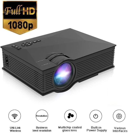 Mengen88 Mini proyector portátil LED, WiFi inalámbrico 1200 Lumen ...