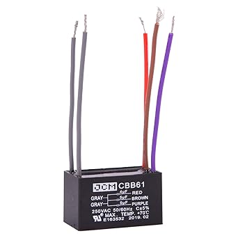 Jcm 5 Wire Ceiling Fan Capacitor 4 Uf 5 Uf 5 Uf 250vac