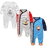 MAMIMAKA Baby and Toddler Footed One-Piece Romper Jumpsuit Cotton Baby Clothes Play Infant Girls Boys Newborn Outfits