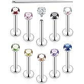 Tkzndnm 16g 6/8/10mm Lip Rings Labret Medusa Snake Bite Monroe Surgical Steel Conch Helix Tragus Piercing Jewelry for Women Men