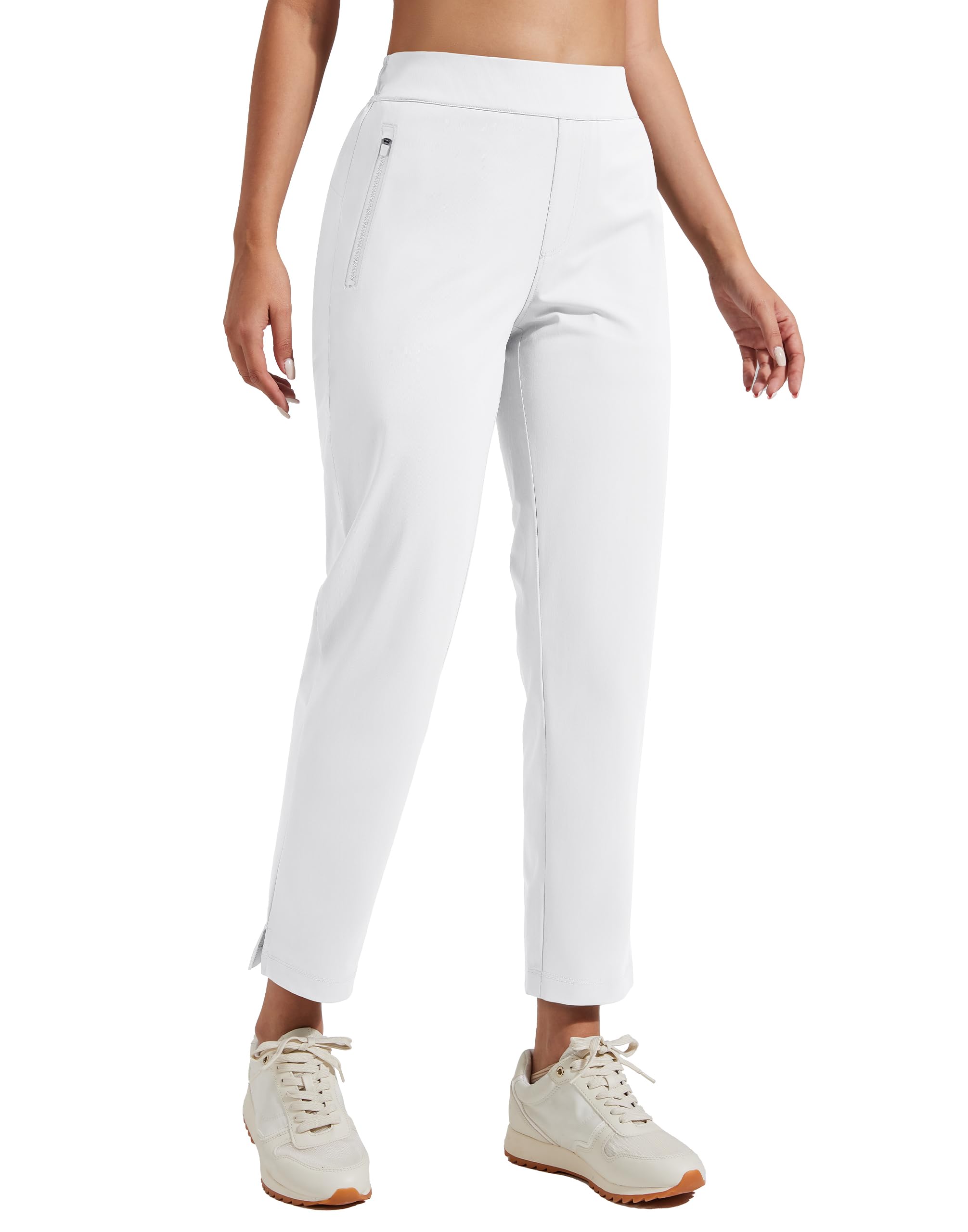 Photo 1 of Pioneer Camp Womens Golf Pants with Zip Pockets High Waisted Stretch 7/8 Ankle Dress Work Business Casual Slacks Travel Pants White