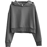 Amazhiyu Women’s Fleece Cropped Hoodies Casual Long Sleeve Pullover Crop Tops