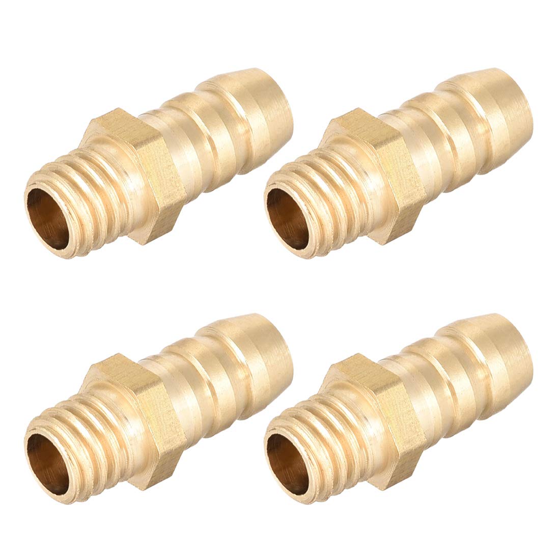sourcing map Brass Fitting Connector Metric M6-1 Male to Barb Fit Hose ID 6mm 4pcs