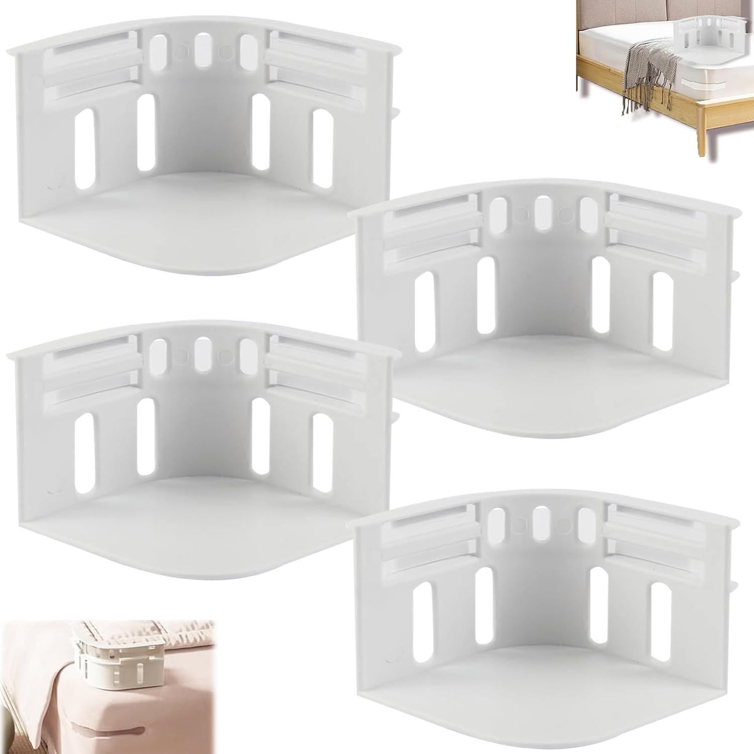 Photo 1 of 4Pack Bed Sheet Holder-Ultra Secure Mattress Fit, Banish Slipping & Wrinkles, Adjustable and Durable Elastic Straps with Extra - Strong Grip for Every Bed Size (White)