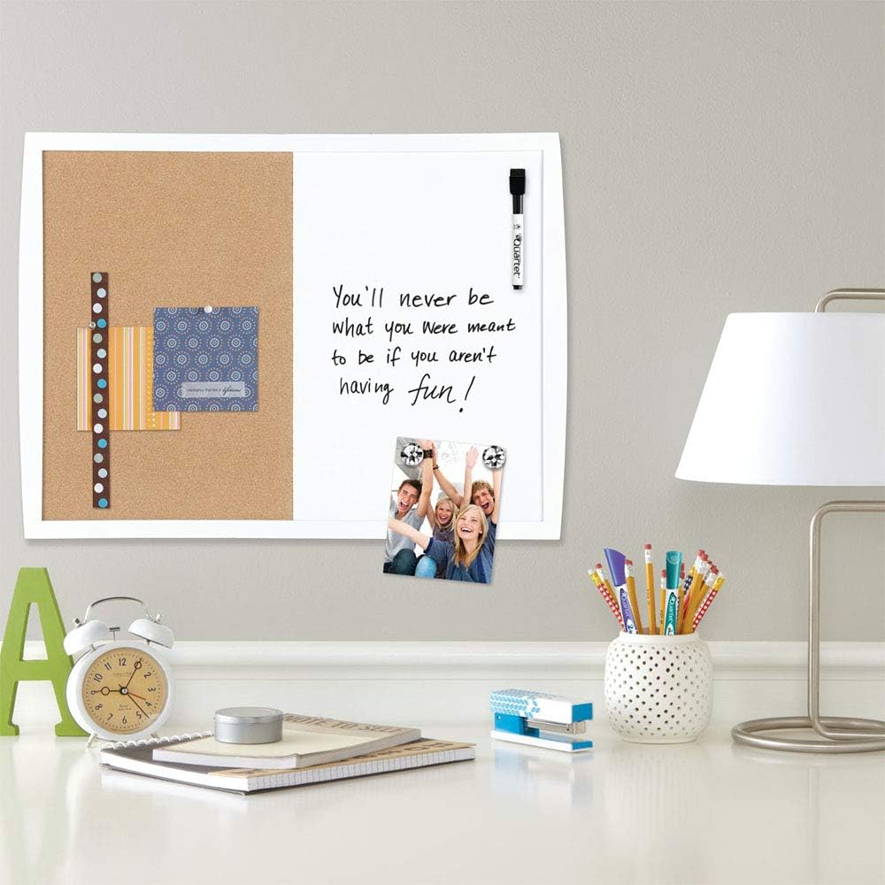 Quartet Magnetic Whiteboard, 17" x 23" Small White Board for Wall, Dry Erase Board for Kids, Perfect for Home Office & Home School Supplies, 1 Mini Dry Erase Marker, 2 Magnets, Black Frame (34608-BK) : Office Products