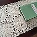 Ustide Rustic Floral Table Runner Handmade Crochet Table Doily White 15