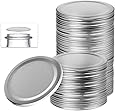 Canning Lids, 70mm Regular Mouth Mason Jar Lids, Stainless Steel Lids for Mason Jar, Split-type Lids Leak Proof and Secure Canning Jar Caps, 24 Psc (Silver)