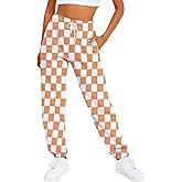 IYOWEL Womens Checkered Pants Baggy Sweatpants Drawstring Elastic Waist Y2K Athletic Joggers Lounge Pants with Pockets
