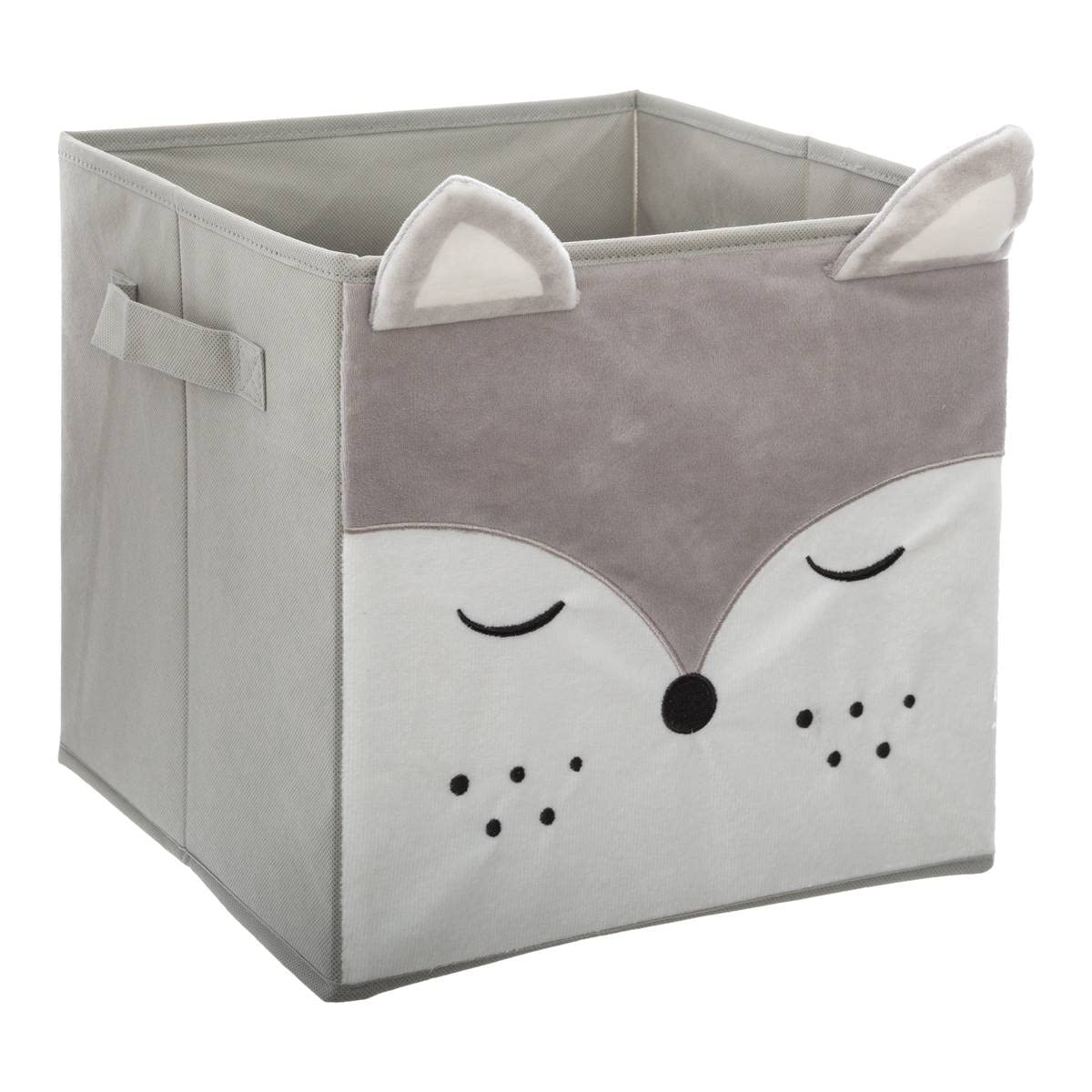 Atmosphera Children's Storage Box Fox Velvet Grey Grey