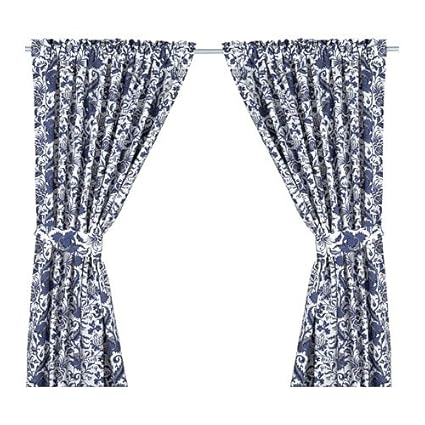 Ikea Emmie Kvist Curtains With Tie Backs 1 Pair Blue 145x300