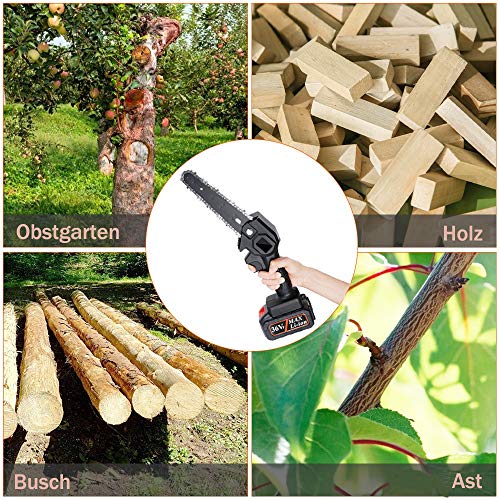 Mini Kettensäge, Kettensäge Elektro Akku Handkettensäge 36V 6 Zoll Akku Säge für Gartenbaum Landwirtschaft, und Ranch… – Bild 7