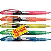 1InTheOffice Liquid Highlighters, Chisel Tip, Pocket Highlighters Assorted Colors, Fluorescent, 5 Pack