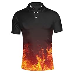 HUGS IDEA Fire Short Sleeve Shirts for Men