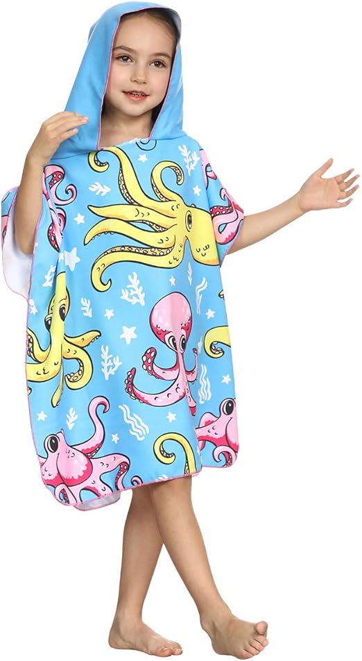 kids hooded poncho towel