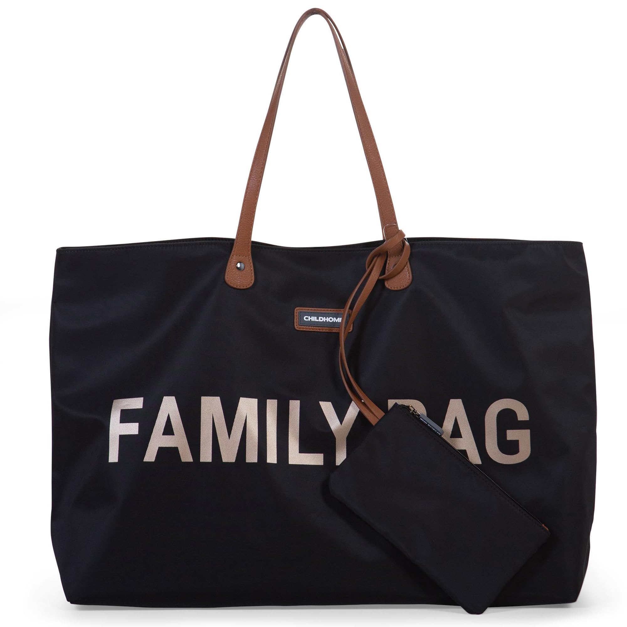 Childhome, Family Bag, Changing Bag, Travel/Weekend Bag, Large Capacity, Detachable pouch included, Black/Gold