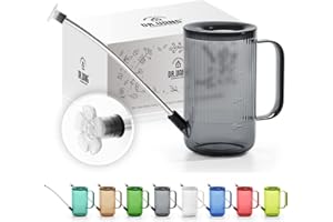 DR.UANG Small Watering Can Indoor Plants with Long Spout (1L, Gray)