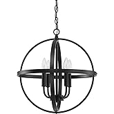 HomePlace Lighting 317541MB Hartwell Transitional Candle Orb Pendant Light, 4-Light 240 Total Watts, 18" H x 17" W, Matte Bla