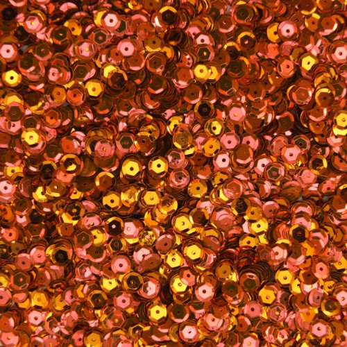 6mm CUP SEQUINS Facet PAILLETTES ~ Fluorescent Hot Pink and Orange Metallic ~ Made in USA Loose for embroidery, applique, arts, crafts, bridal wear and embellishment