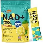NAD Supplement, NAD Supplement w/ PQQ, HA, VC, VE, NAD+ Supplements Support Healthy Aging, Stamina, Cellular Health & Energy for Women Men, Liposomal ≥50% Absorption , Non-GMO, 30 Packs, Lemon Flavor