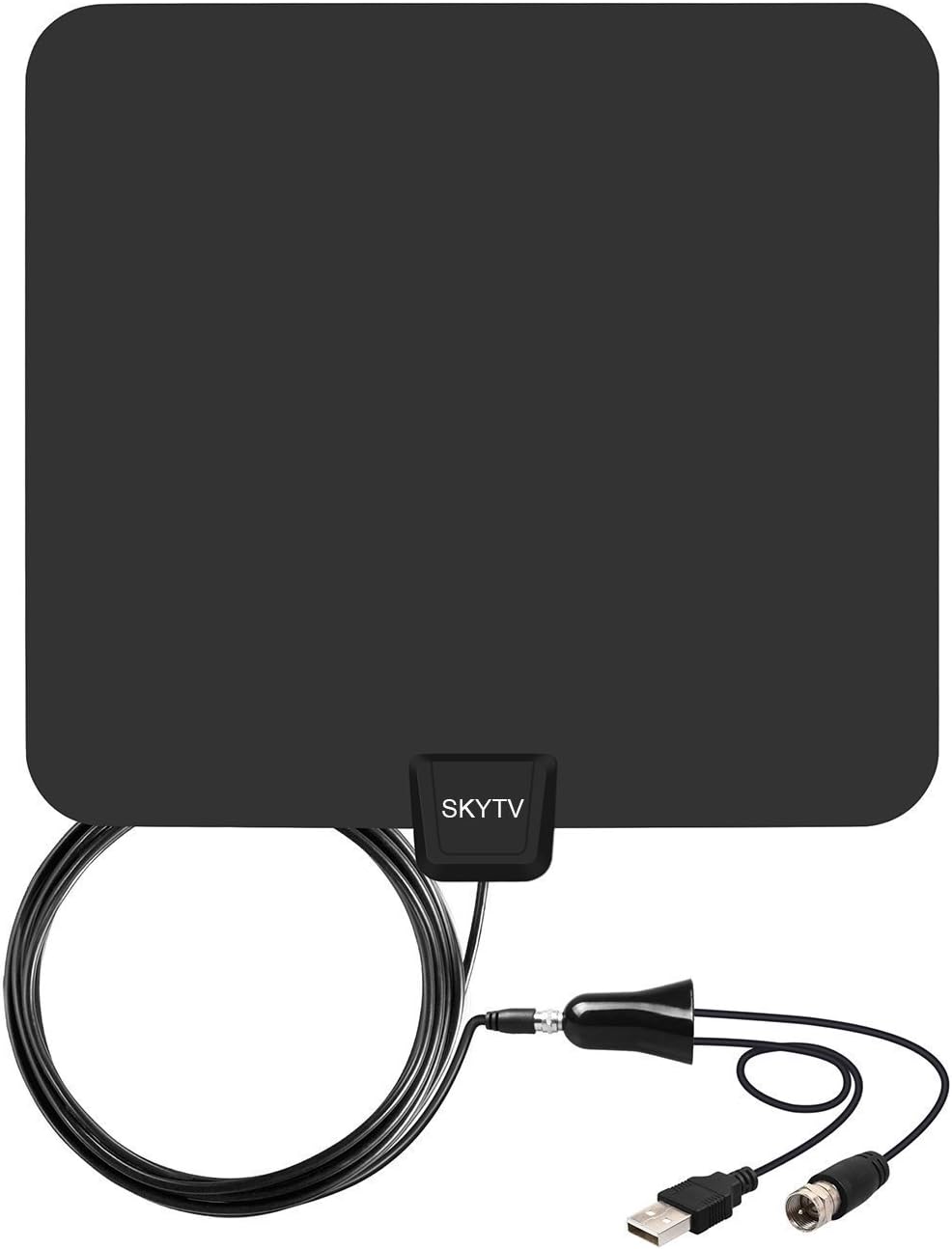HDTV Antenna-SKYTV Amplified Digtial TV Antennas 50 Miles Range with Detachable Signal Booster,13.2ft Long Copper coaxial Cable for Better Reception