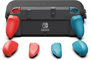 Skull & Co. NeoGrip Bundle: an Ergonomic Grip Hard Shell with Replaceable Grips [to fit All Hands Sizes] for Nintendo Switch 