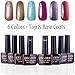 Gellen Shimmering Sheer Vibrant UV Gel Nail Polish Kit 6 Colors + Base & Top Coats, 8ml Each Manicure Salon Set