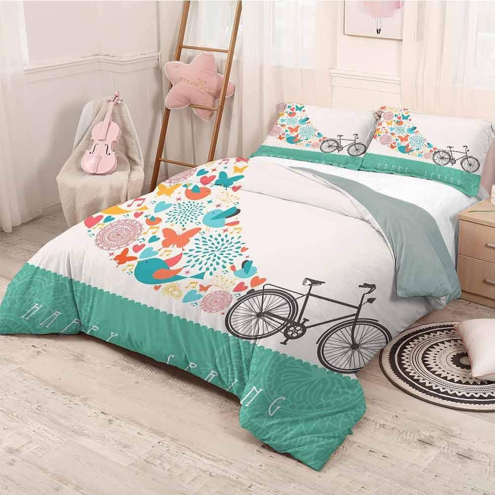 Bicycle Bedding Sets Twin, Microfiber Sheet Set Happy