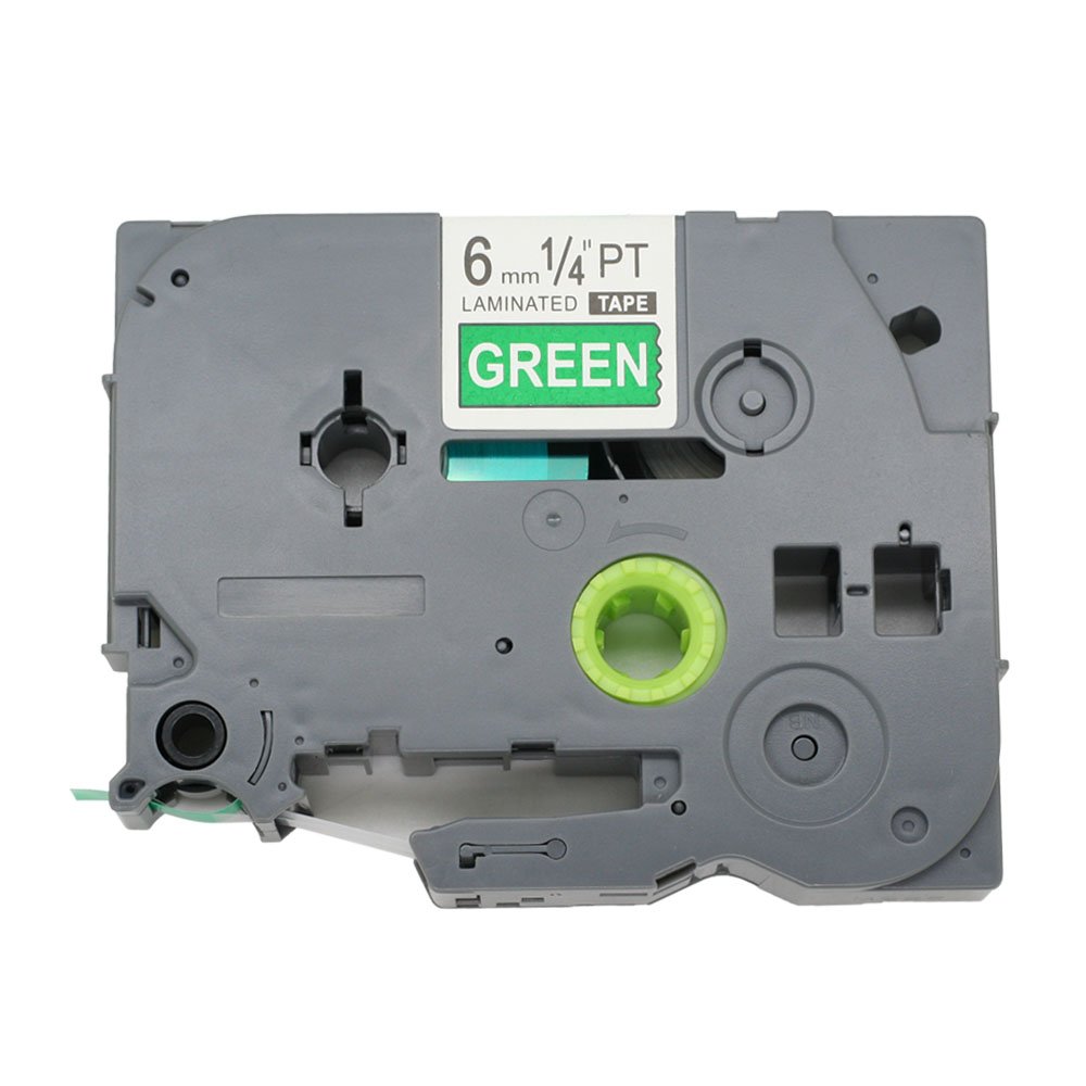 BROVACS 1 Pack White on Green Label Tape Compatible for Brother P-Touch TZ 715 TZe 715 6mm 1/4" OPA1171E