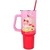 Silver Buffalo Care Bears and Strawberry Shortcake Ombre Double Walled Stainless Steel Tumbler with Handle, Fits in Standard Cup Holder, 40 Ounces