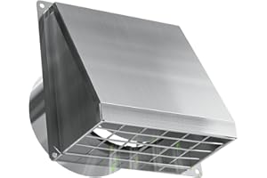 Hon&Guan Dryer Vent Cover Outside 4 Inch with Removable Mesh -304 Stainless Steel Wall Vent Exhaust Vent Cover Rubber Cushioned Non Return Flap