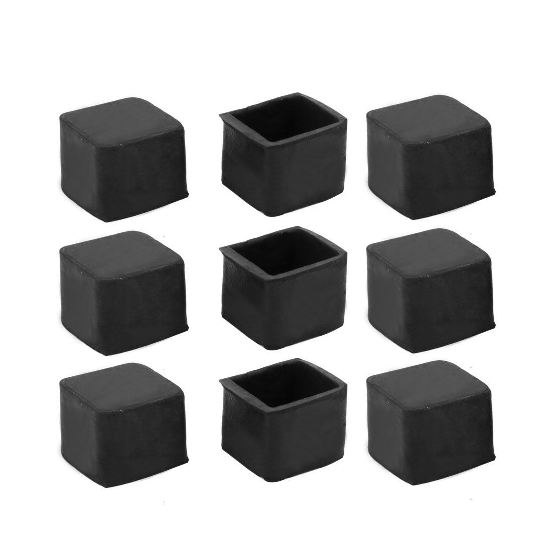 sourcingmap 20mmx20mm Rubber Chair Leg Floor Protectors Table Feet Tips Covers Caps 9pcs