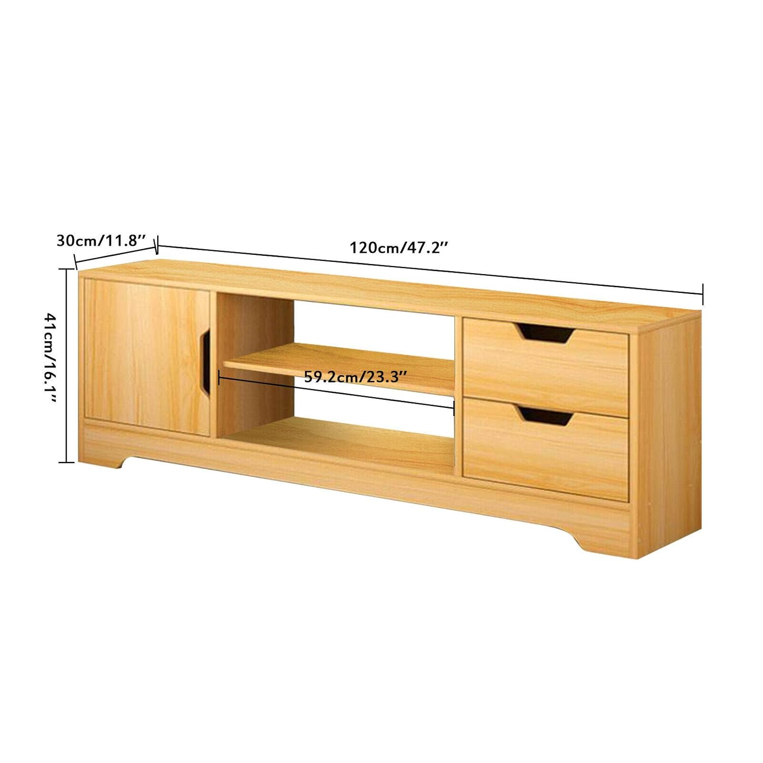 Amazon Com Adumly Tv Unit Stand Cabinet One Doors With 2 Drawers