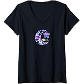 Womens Aries gifts birthday Apr Mar artistic zodiac sun sign V-Neck T-Shirt