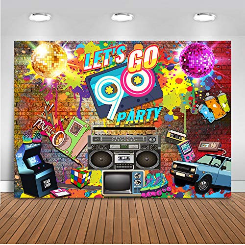 Mehofoto 90 S Party Backdrop Graffiti Hip Pop Neon Glow 90s