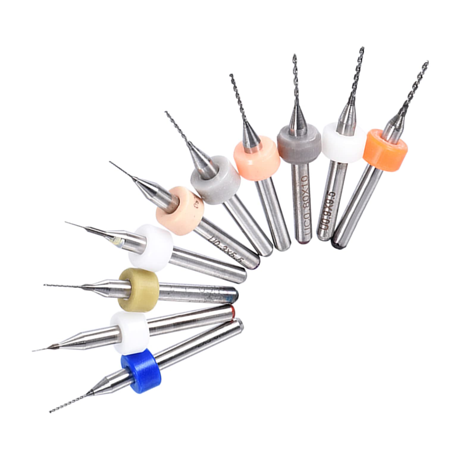 CoCud Micro PCB Drill Bit Set, 1/8" Shank 0.15mm-1.0mm Cutting Edge, Print Circuit Board Drill Bit - (Applications: for CNC Drilling Engraving Machine), 2-Set (20-Pieces)