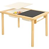 Bateso Sand and Water Table for Toddlers with 2 Storage Bins, Wooden Activity Table with Double-Sided Boards, Sensory Table, 
