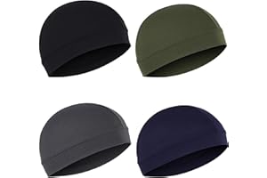 QDHYUFISH 4 Packs of Cooling Skull Helmet Inner Liner Sweat-Absorbing and Breathable Cycling and Running caps, Suitable for B