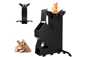 GODSAX Rocket Stove for Cooking Portable Wood Burning Wood Fire Camping Backyard Cooking Outdoor Events BBQ Comes with Storage Bag