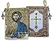 Religious Gift Cloth Tapestry Byzantine Icon Christ Jesus Rosary Zipper Close Pouch Keepsake Holder 2 Sided