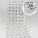 Bling Rhinestone Diamond Flower Shape Mesh Ribbon Wrap,Storystore Silver Acrylic Bling Diamond Wrap Ribbon for Wedding, Cake, Vase Decorations, Party Supplies(1 Roll, 30Ft,6 Rows)(Silver Flower Shape)