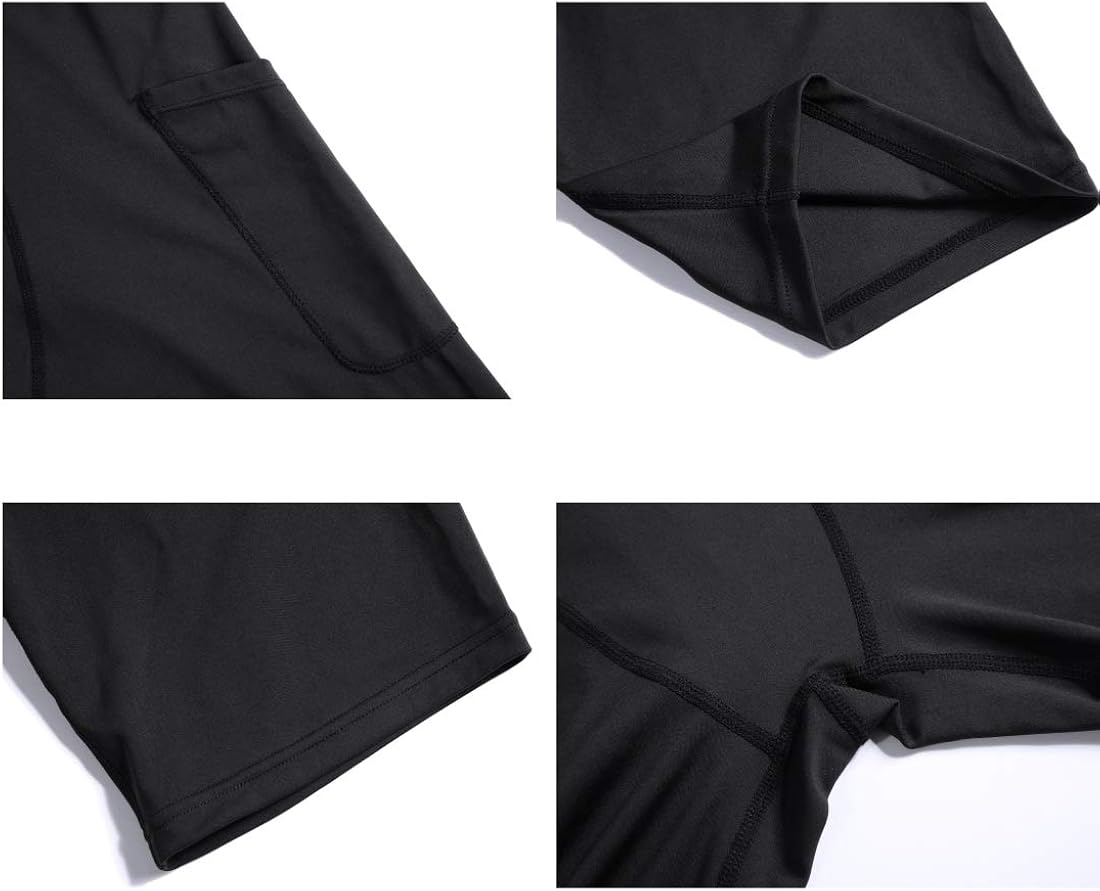 Tomic Youth Boys Compression Shorts 2 Pack Sports Boxer Briefs Performance Athletic Underwear with Pockets: Clothing