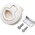 Slam Latch Hatch Round Pull Latch (OWACH AL-958W-3) for Boat Deck RV Cabinet Door Drawers Replace Southco M1-63-7 Push-to-Close (Off-White, 1/2" Door, Non-Locking)