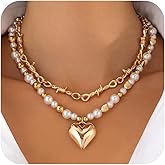 CLOORDE Gold Layered Necklaces for Women Chunky Layered Gold Link Chain Necklaces Trendy Paperclip Herringbone Toggle Clasp Necklace Statement Jewelry Accessories for Her