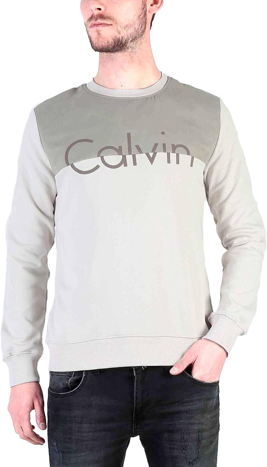 CK JEANS Men's Sweatshirt Beige Beige