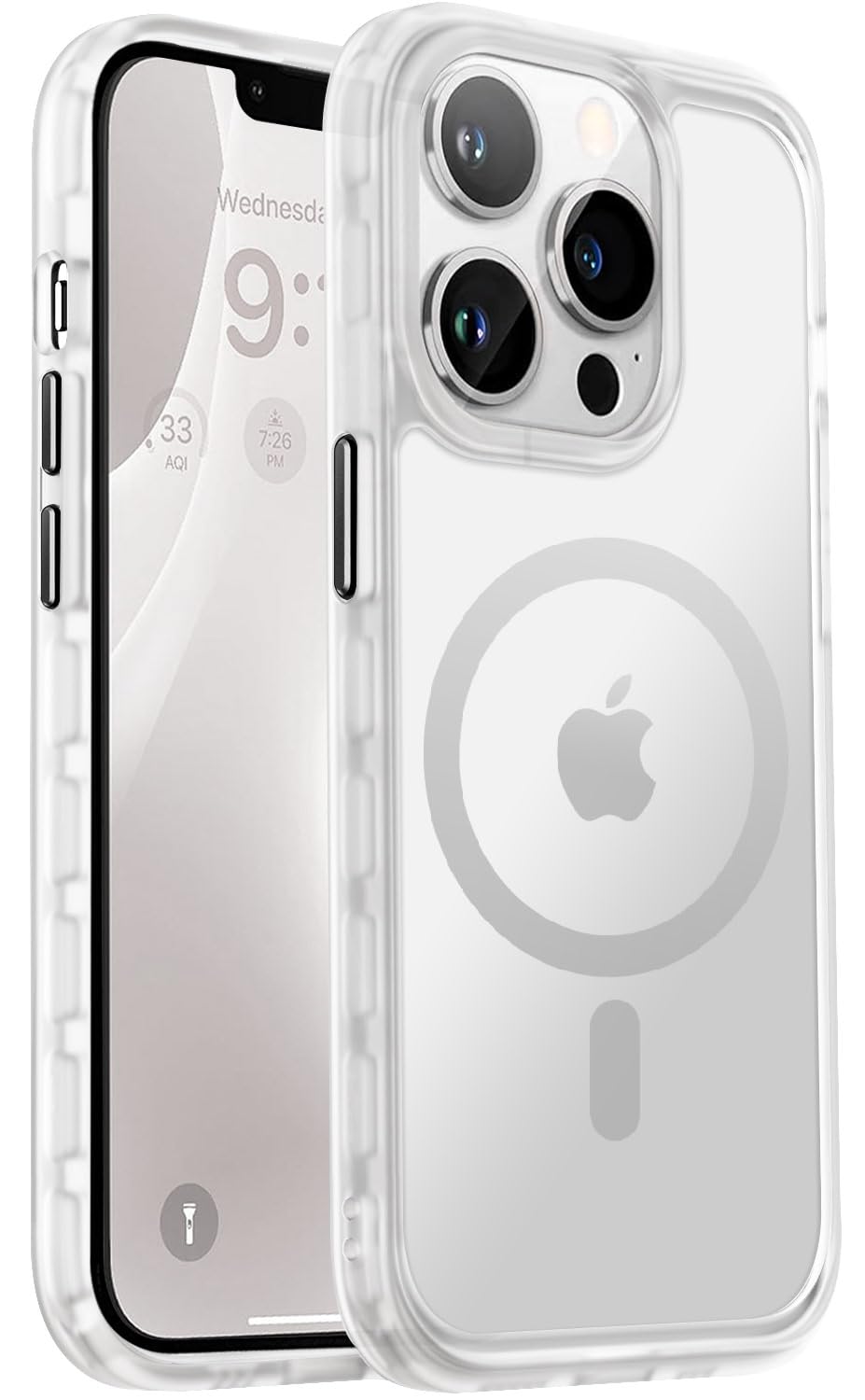 Photo 1 of Vooii for iPhone 13 Pro Phone Case,[Compatible with Magsafe] Translucent Matte Shockproof Women Men Girl Protective Case Cover for iPhone 13 Pro (ONLY) 6.1", Frosted White