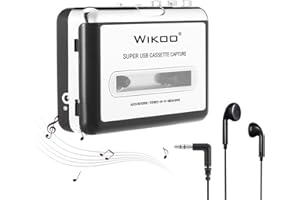 GTSTEG Portable Cassette Player Cassette to MP3 Converter Capture Cassette Tape to MP3 CD Audio with Headphones, Power Cable