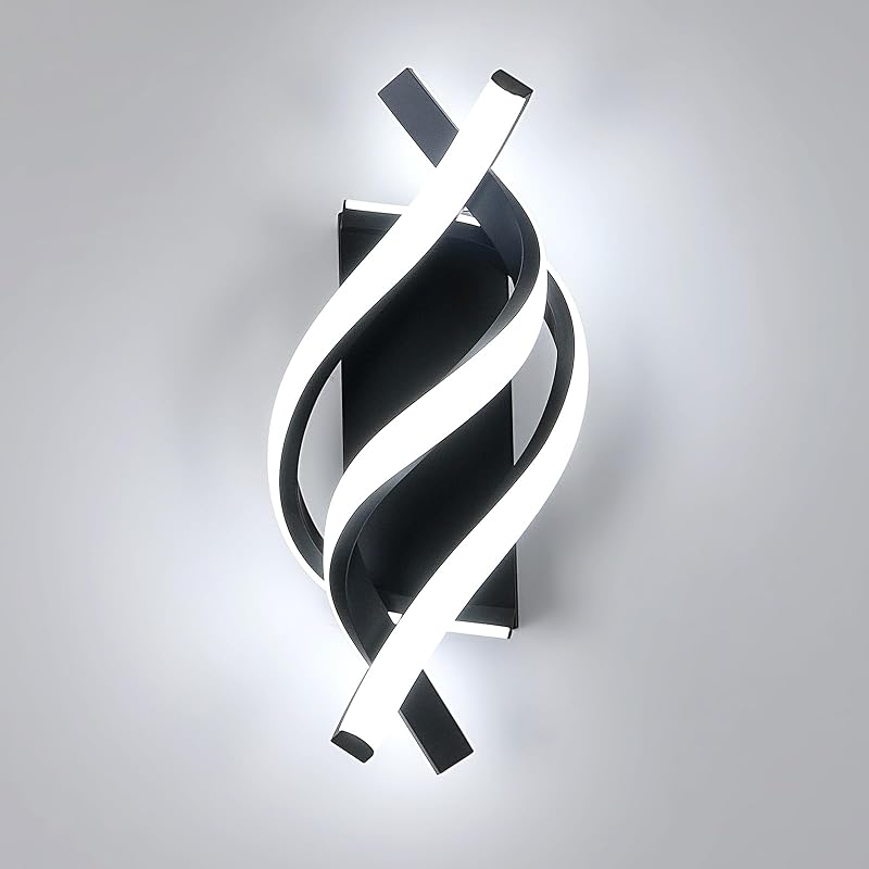 Comely Modern LED Wall Light 22W 2500LM 6500K Black Wall Sconce